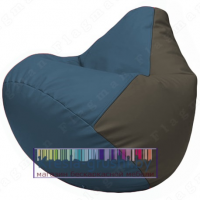 Бескаркасное кресло мешок Груша Г2.3-0317 (синий, серый)